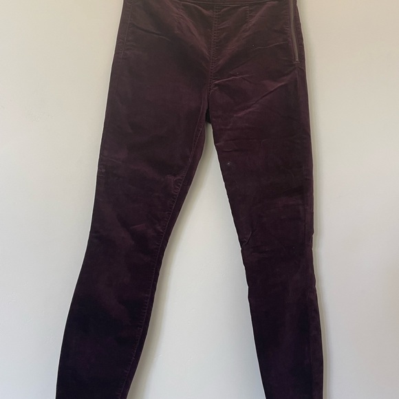 PURPLE VELVET PANTS WITH SIDE ZIP - Picture 2 of 10